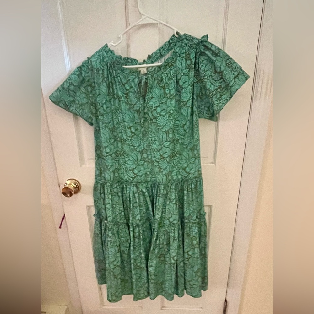 Poplin tiered dress